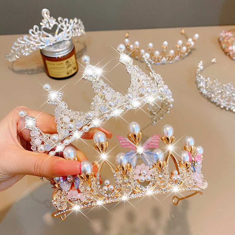 Multicolor Pearl Crown Headband | Rhinestone & Pearl | 15 Styles | Korean Handmade | Bridal & Party