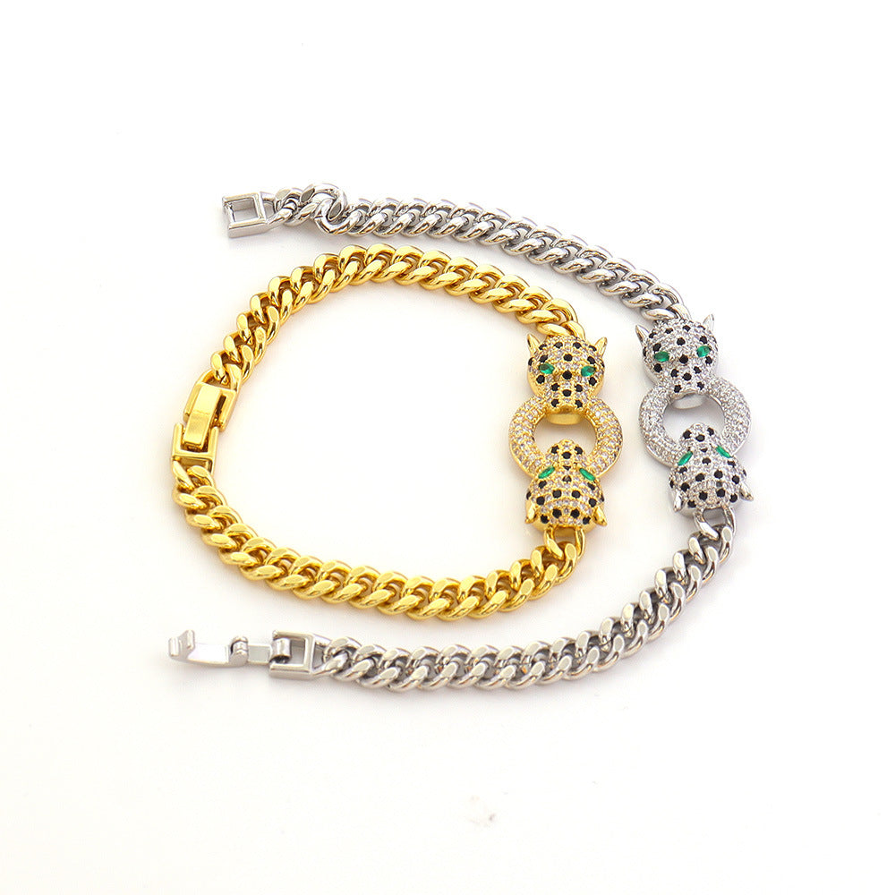 Leopard Print Luxury Bracelet | Electroplated Copper | Gold & Silver | All-Match
