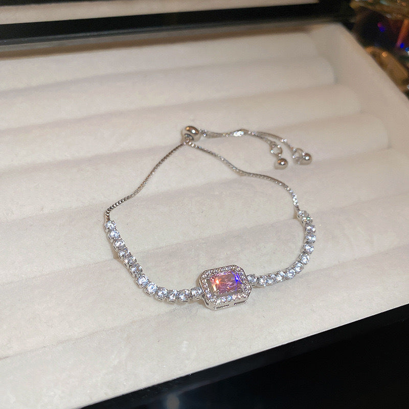 Zircon Adjustable Bracelet | 9 Styles | Square, Love Heart & Box Chain