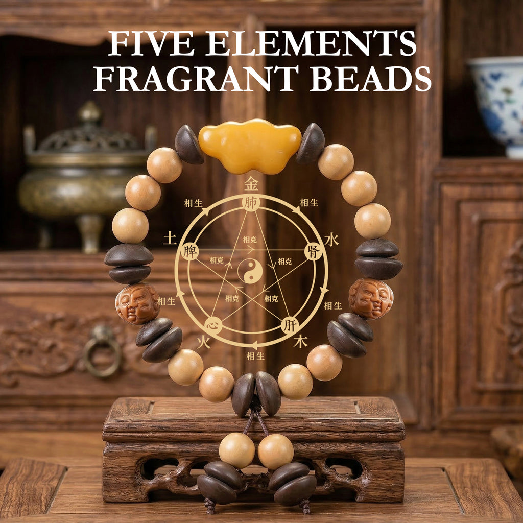 Five Elements Wu Xing Bracelet | TCM Feng Shui | 4 Bead Sizes | Energy Balance