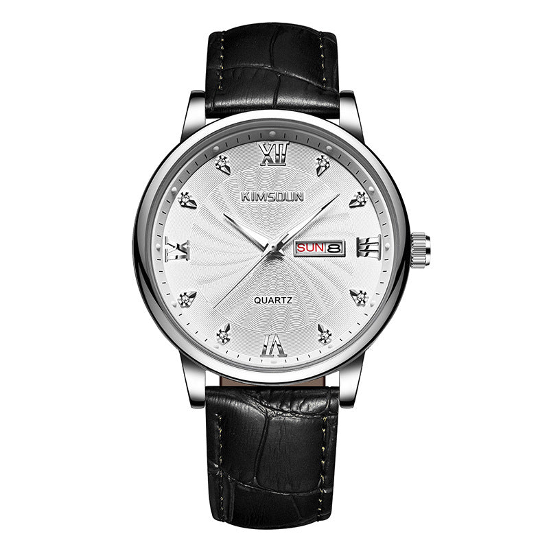 Men's Calendar Quartz Watch | Luminous Hands | 42mm | Day & Date | Steel & Leather | 8 Styles
