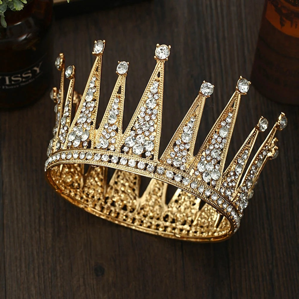 Bridal Diamond Crown | Hollow Alloy | Hair Accessory | Silver | Wedding & Occasion