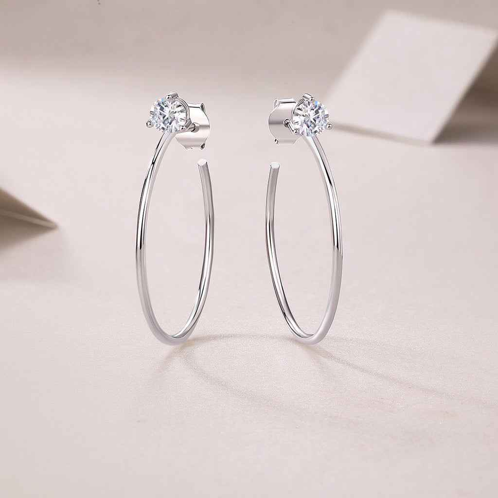 Graceful Afternoon Diamond Silver Earrings