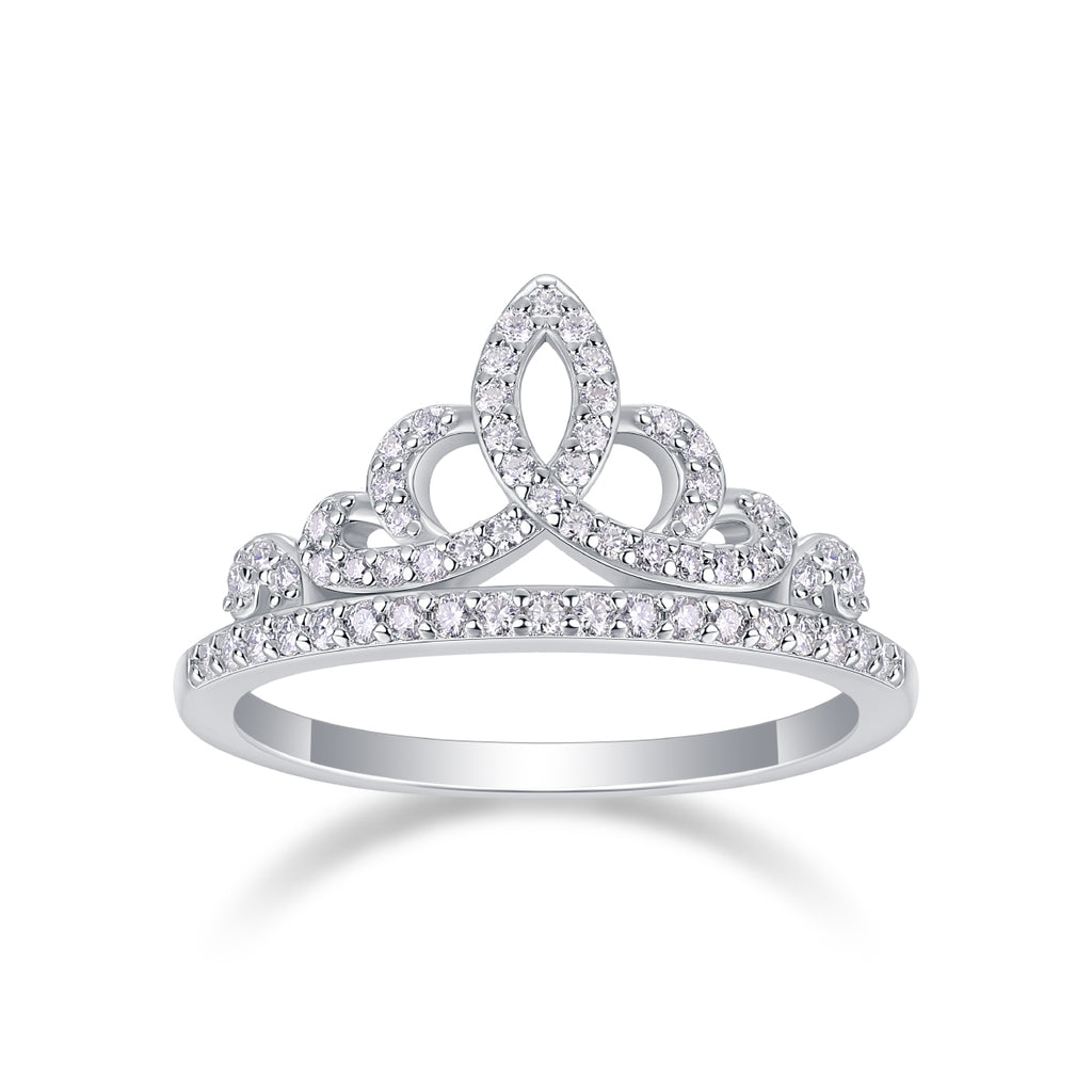 Crown Diamond Ring,Luxury And Stylish Moissanite Silver Ring