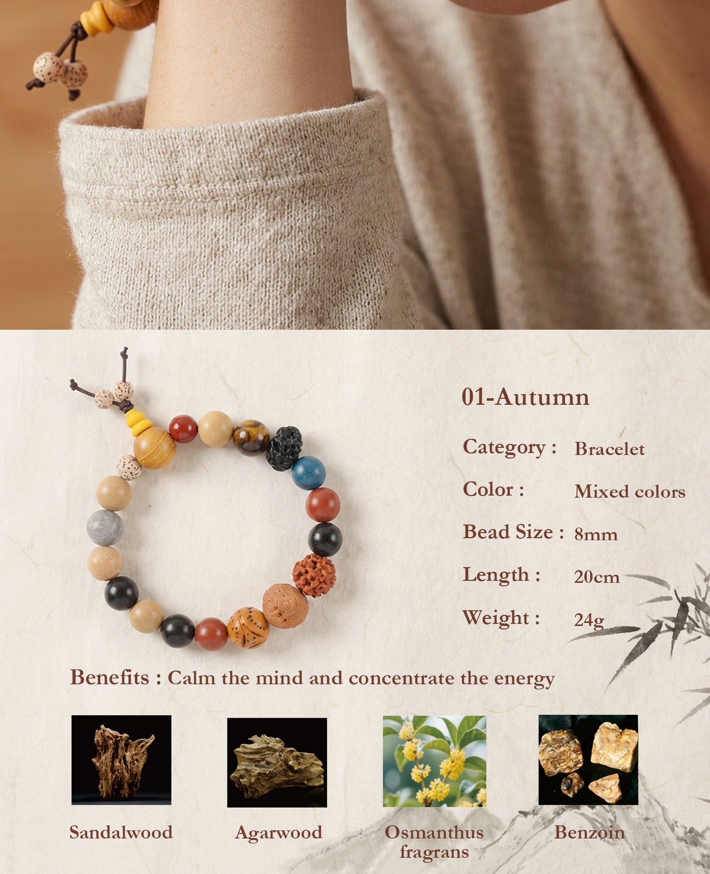 Traditional Chinese Medicine Five Elements Bracelet | Wu Xing | 4 Bead Sizes | Qi Balance