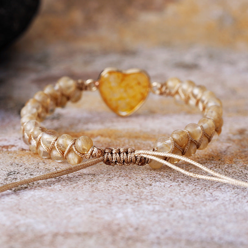 Lapis Lazuli Natural Stone Handwoven Wrap Bracelet | Adjustable | Gold, Green & Tiger