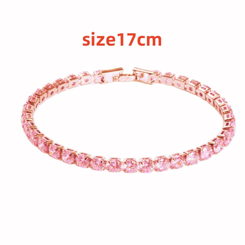 Hip Hop Micro-Set Zircon Tennis Bracelet | 9 Colors | 17cm & 19cm