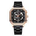 Square Couples Calendar Watch | Steel Strap | Waterproof | Crystal & Rose Gold | 4 Styles