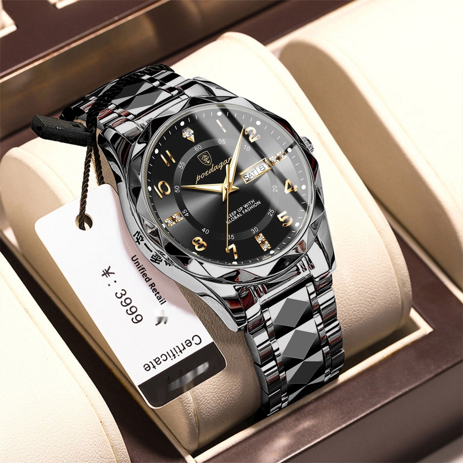 Men's Double Calendar Luminous Business Watch | Ultra-Slim 7mm | 9 Styles