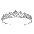 European Star Bridal Crown Headband | White | 23cm | Electroplated Alloy | Celestial Bridal Hair