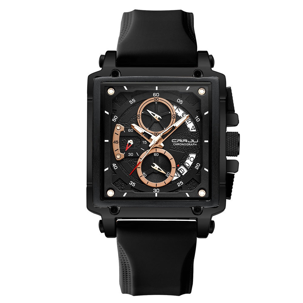 Men's Simple Business Calendar Watch | Mineral Glass | 30M Waterproof | Rose Gold Accents | 5 Colors
