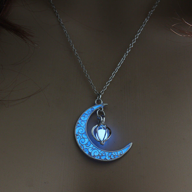 Glowing Pendant Necklaces, Silver Plated