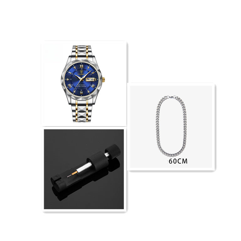 Men's Double Calendar Luminous Business Watch | Ultra-Slim 7mm | 9 Styles