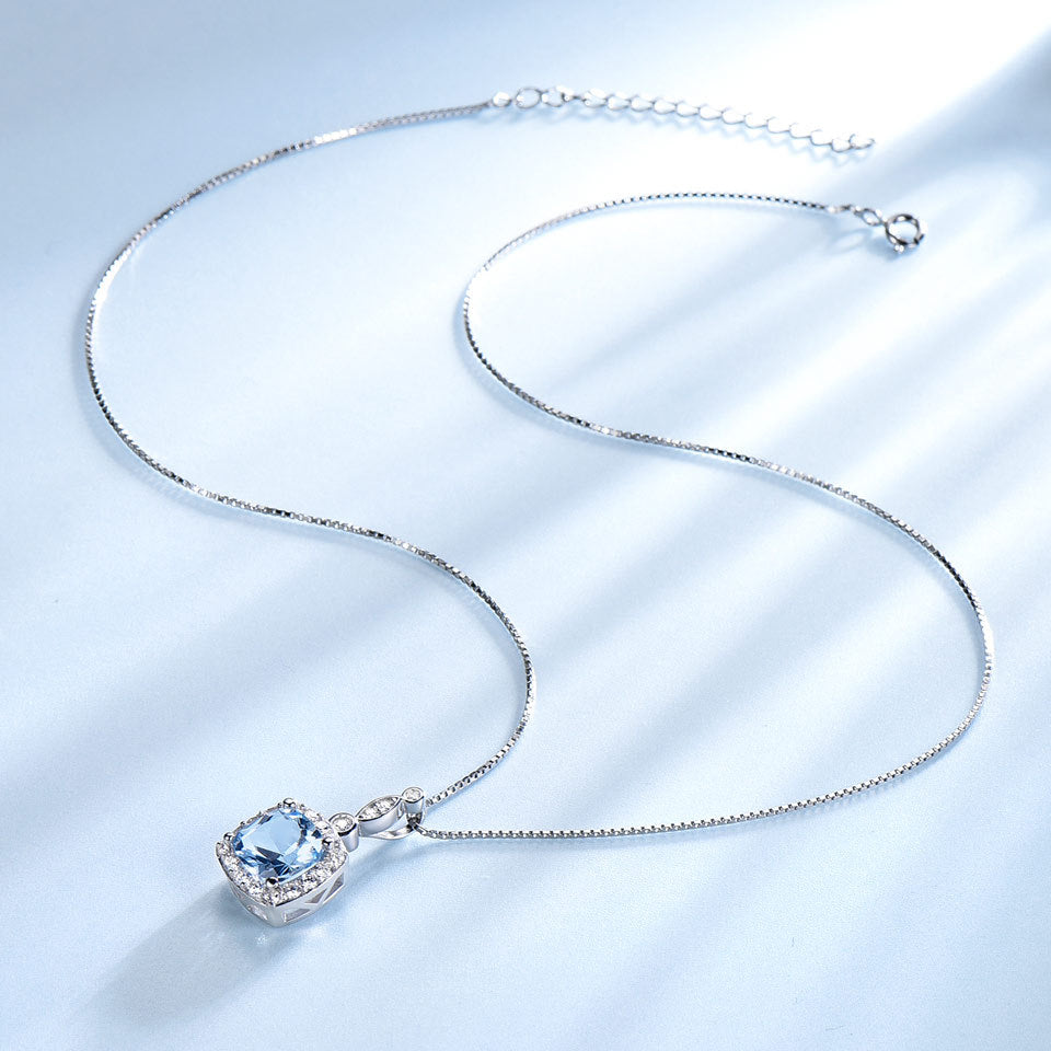Sky Blue Topaz Jewelry Set | 925 Sterling Silver | Necklace, Bracelet & Earrings