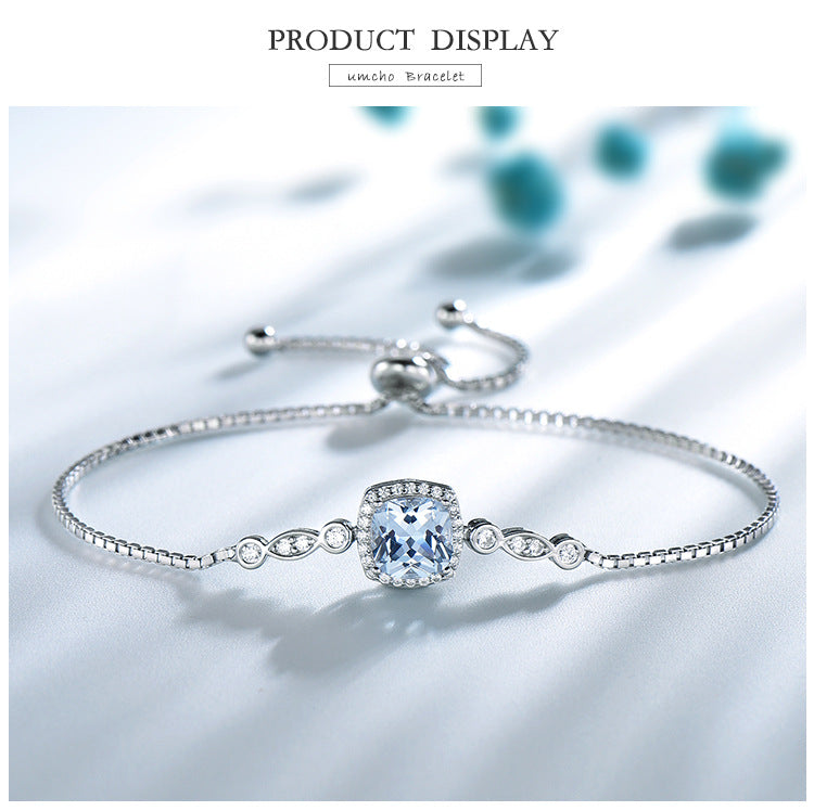Sky Blue Topaz Jewelry Set | 925 Sterling Silver | Necklace, Bracelet & Earrings
