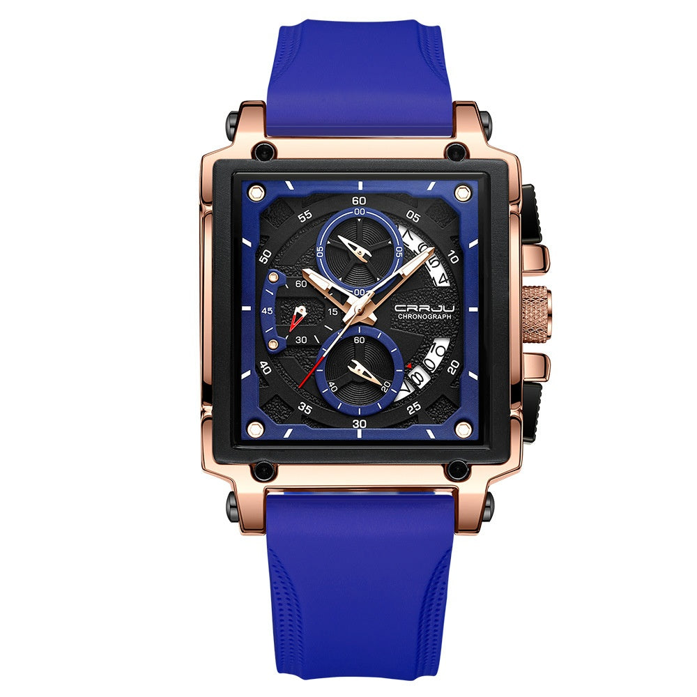 Men's Simple Business Calendar Watch | Mineral Glass | 30M Waterproof | Rose Gold Accents | 5 Colors