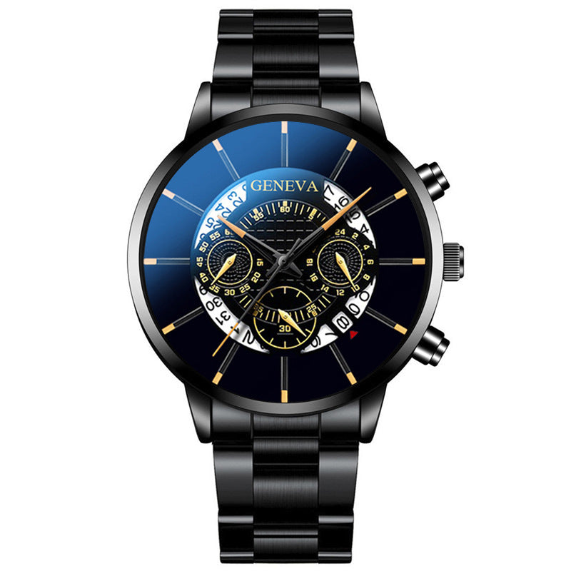 Steel Band Calendar Quartz Watch | 43mm | 10 Colors