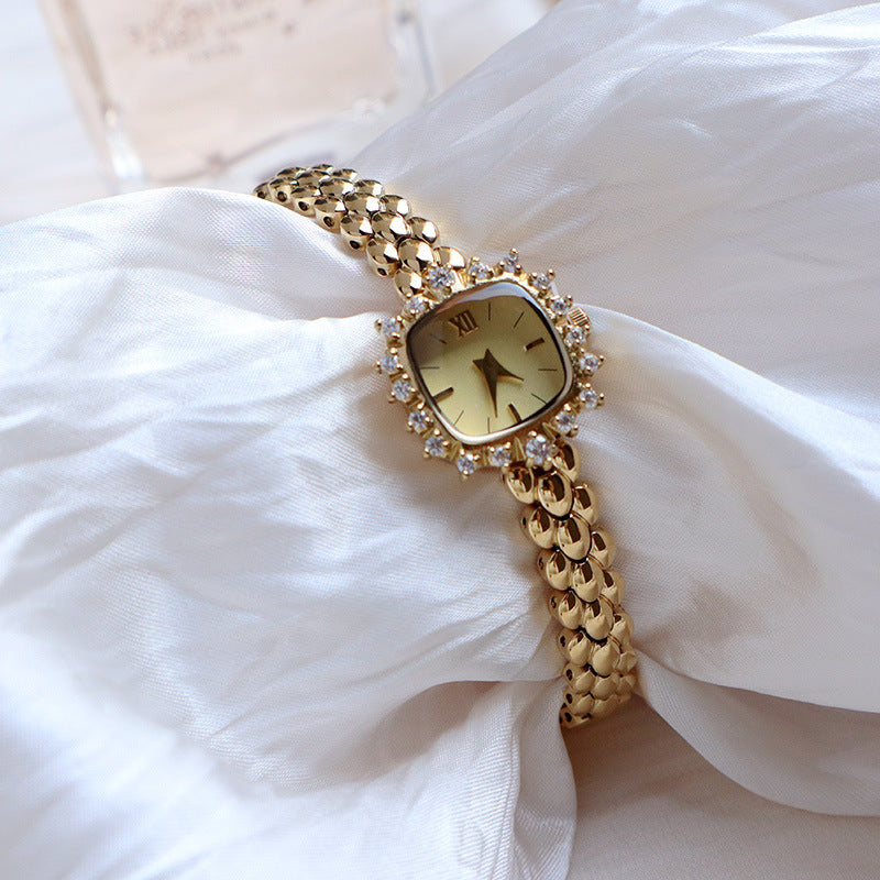 Women's Niche Vintage Thin-Chain Watch | 6mm Ultra-Thin | Gemstone Detail | 3 Styles
