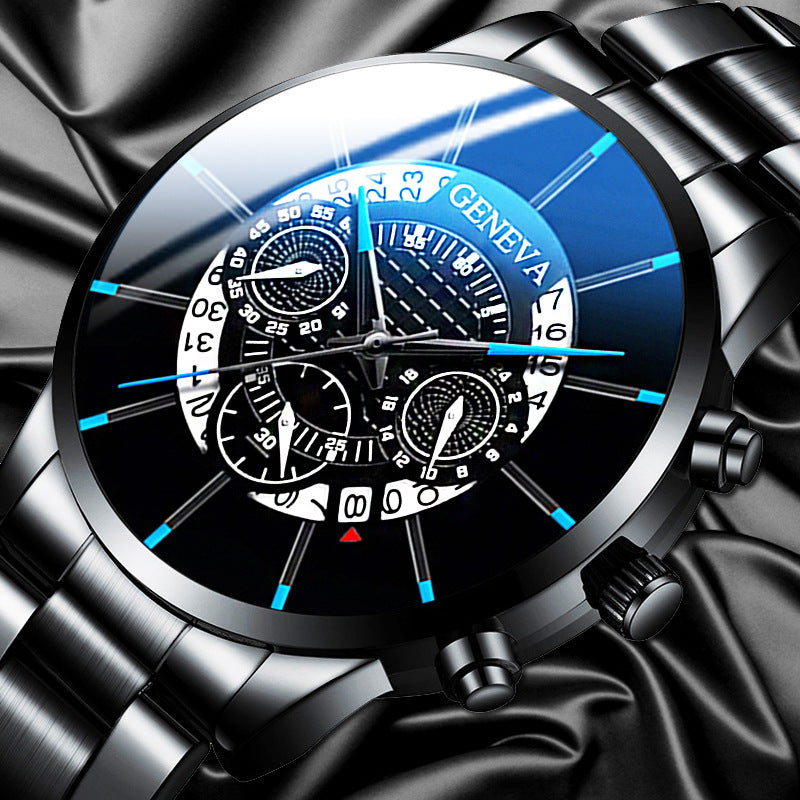 Steel Band Calendar Quartz Watch | 43mm | 10 Colors