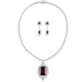 Gem-Inlaid Earrings & Pendant Jewelry Set | Love, Drop & Bell | 4 Colors
