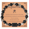 Zodiac Sign Natural Stone Beaded Bracelet | All 12 Constellations | Includes Card | Unisex