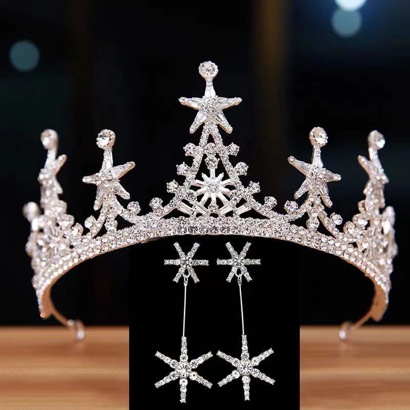 High-Grade Luxury Bridal Crown | Natural Style | Gold & Silver | Electroplated Alloy | Hair Jewelry