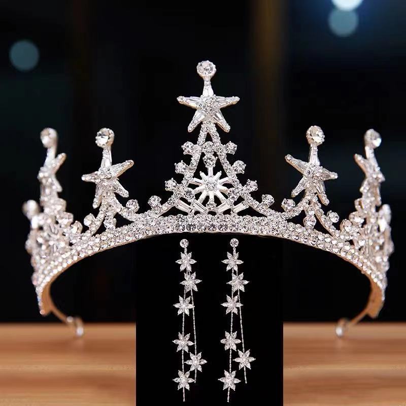 High-Grade Luxury Bridal Crown | Natural Style | Gold & Silver | Electroplated Alloy | Hair Jewelry