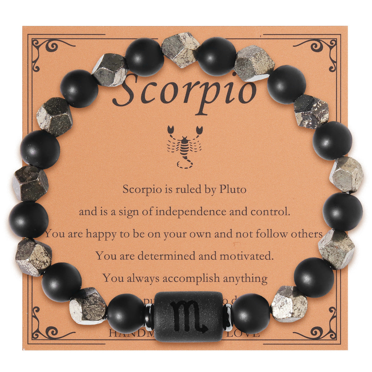 Zodiac Sign Natural Stone Beaded Bracelet | All 12 Constellations | Includes Card | Unisex