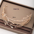 Golden Alloy Double Mesh Headband | Rhinestone Detail | European Style | Bridal Hair Jewelry
