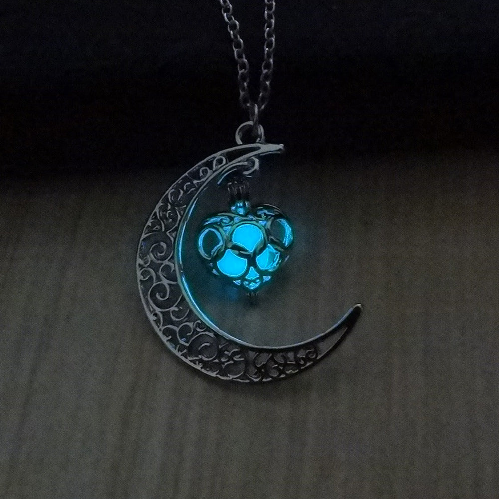 Glowing Pendant Necklaces, Silver Plated