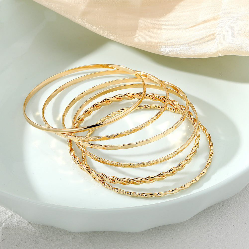 6-Piece Bohemian Chain Bracelet Set | Musical Note & Geometric | Gold