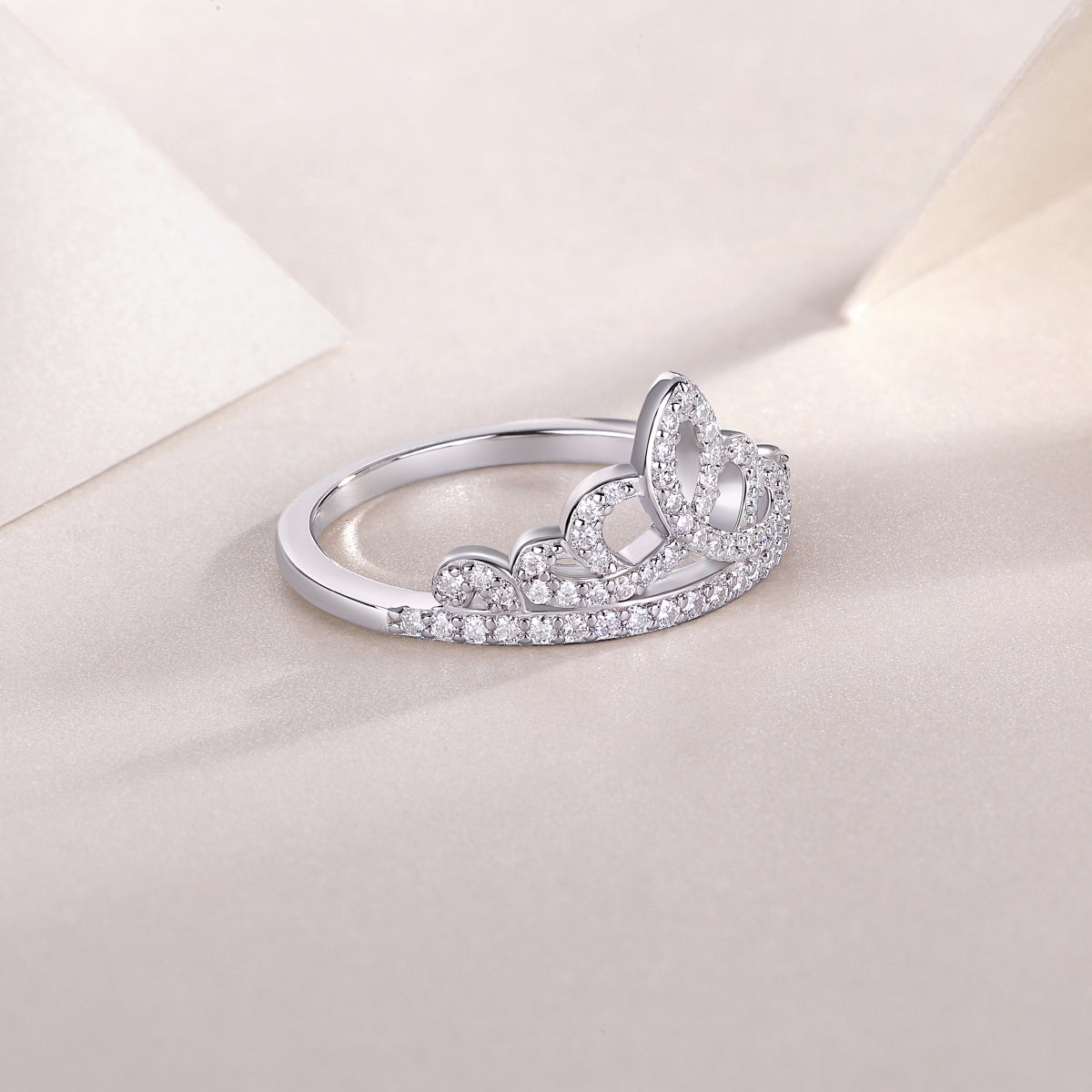 Crown Diamond Ring,Luxury And Stylish Moissanite Silver Ring