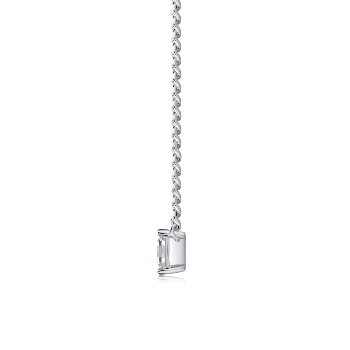 Zhang Yang - Square Moissanite Statement Pendant Necklace
