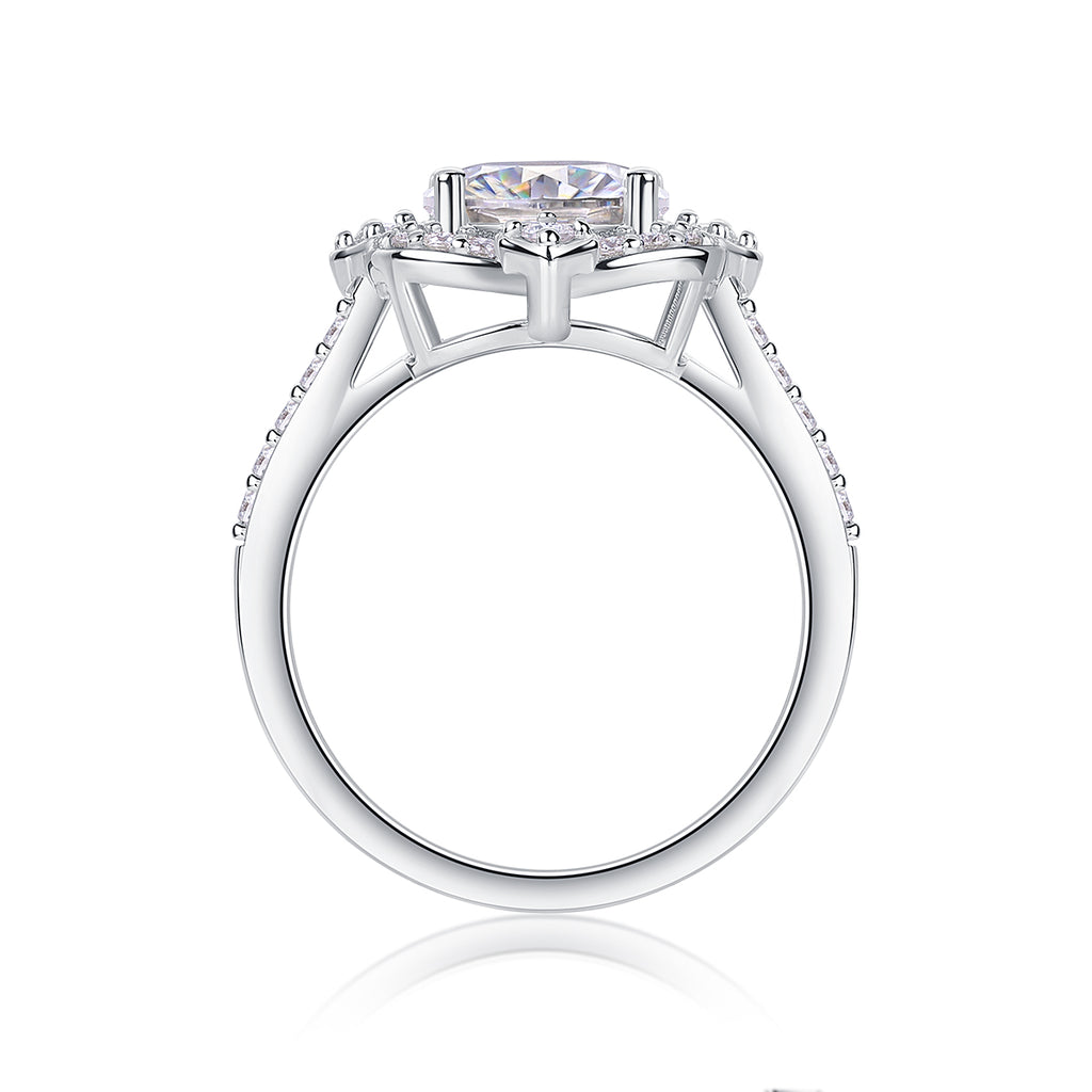 Camellia - A Fashionable Jewelry Ring Set With Moissanite S925 Sterling Silver And Gold-plated Diamond