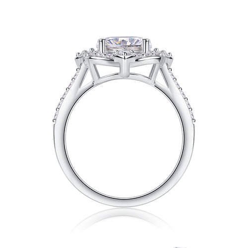 Camellia - A Fashionable Jewelry Ring Set With Moissanite S925 Sterling Silver And Gold-plated Diamond