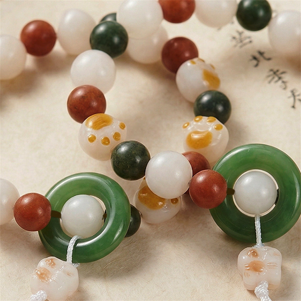 Five Elements Wu Xing Bracelet | TCM Feng Shui | Natural Stone | Wearable Qi Harmonizer