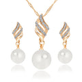 Mother-of-Pearl Stud & Necklace Set | Water Wave Chain | Gold & Silver