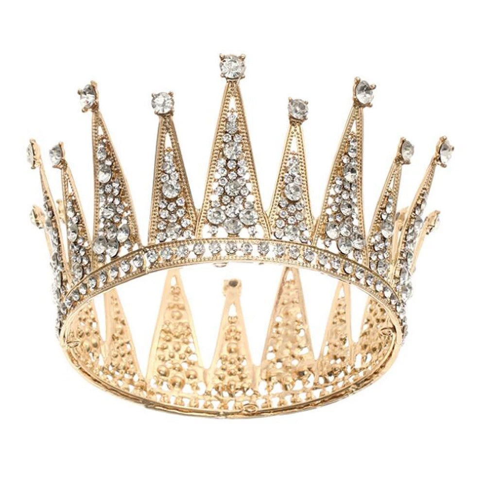 Bridal Diamond Crown | Hollow Alloy | Hair Accessory | Silver | Wedding & Occasion