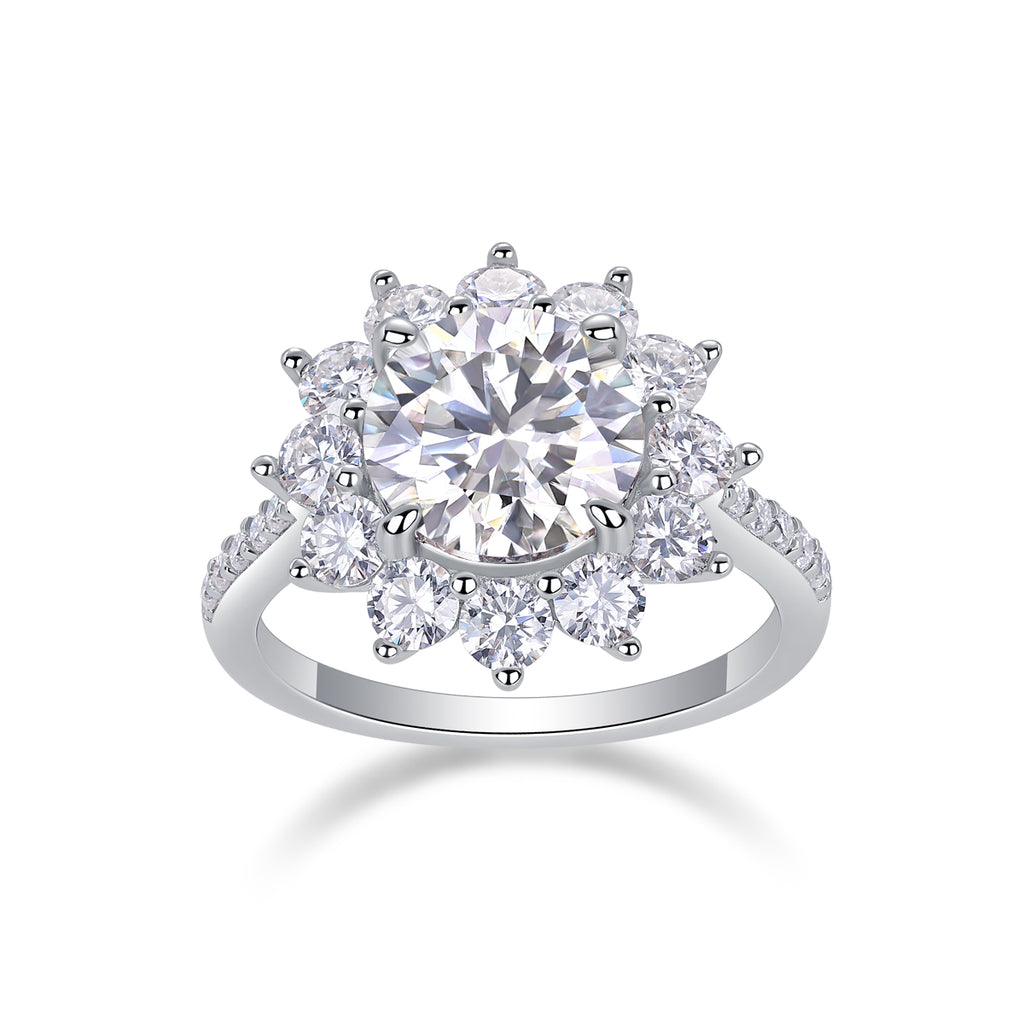 Sunflower - A Fashionable Diamond Jewelry Piece Set,With 3-carat Moissanite Sterling Silver