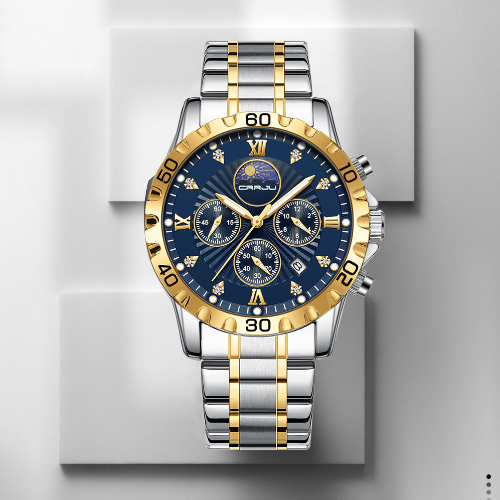 Men's Business Calendar Quartz Watch | 30M Waterproof | Crown Guard | 5 Colors | Analog