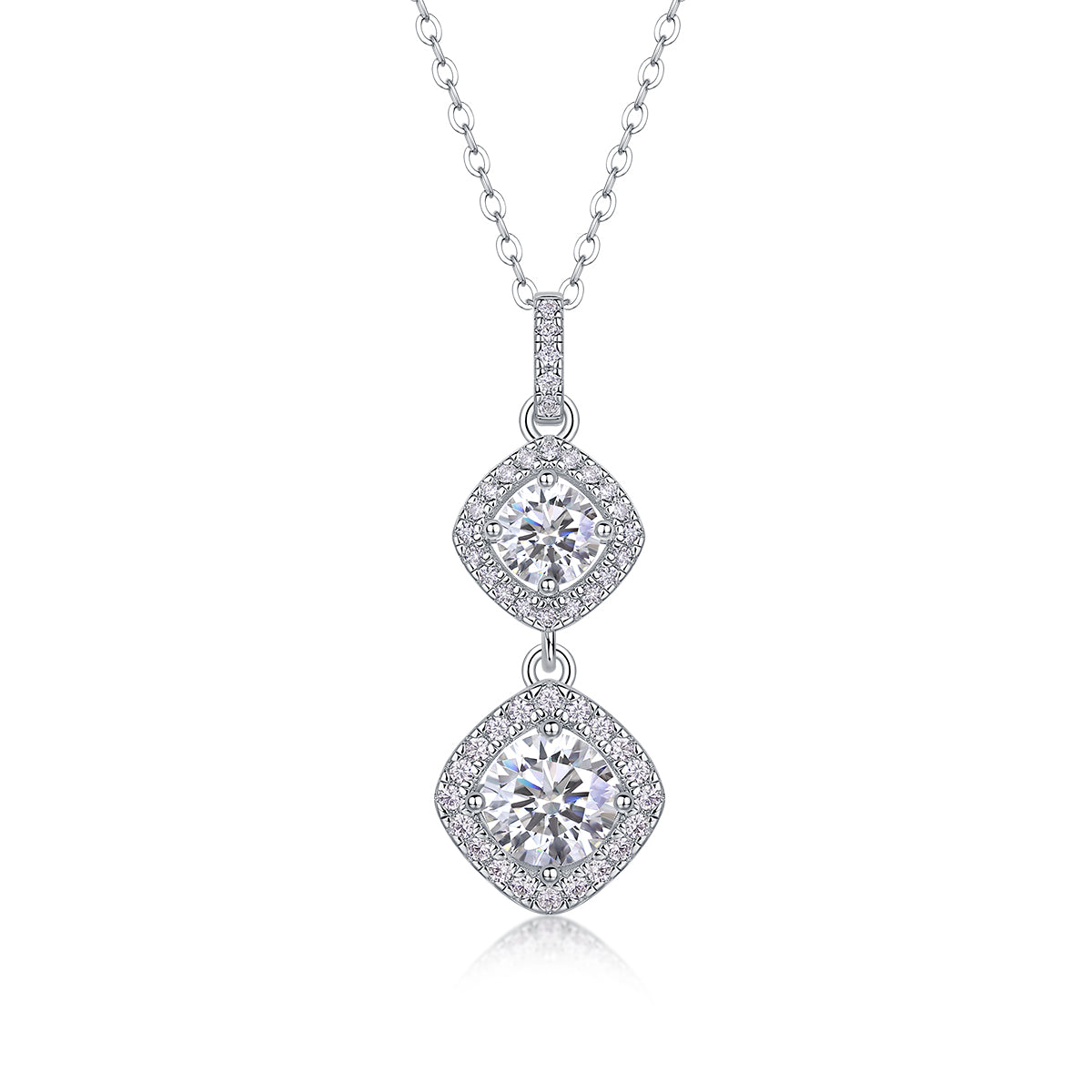 Snowy Wonderland - Diamond Jewelry Pendant Set With 1-carat Moissanite