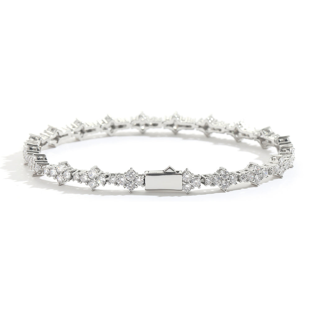 Plum Tennis Chain Zircon Bracelet | Hip Hop | Gold & Silver | 3 Sizes