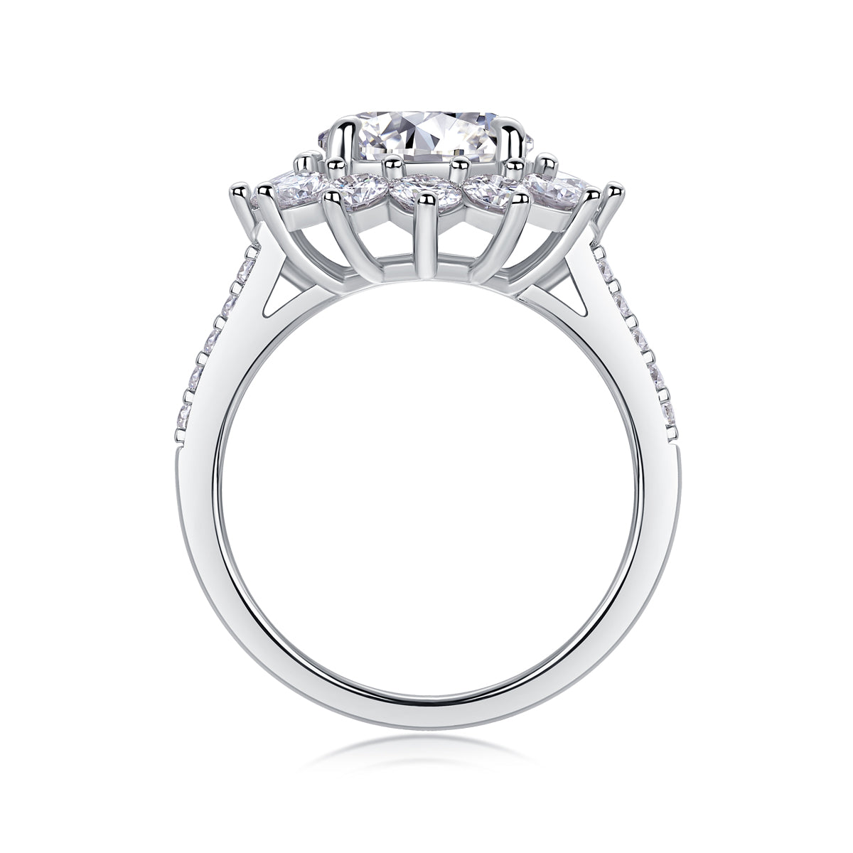 Sunflower - A Fashionable Diamond Jewelry Piece Set,With 3-carat Moissanite Sterling Silver