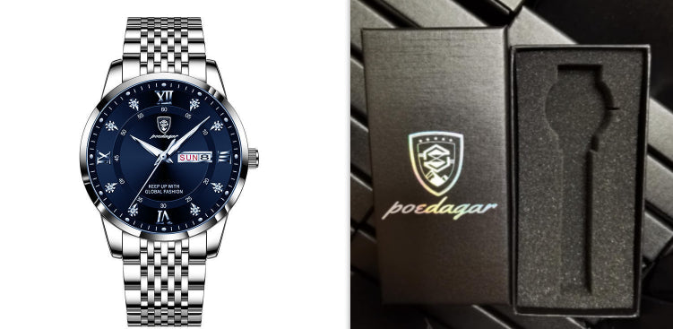 Sapphire Crystal Men's Watch | Seiko Movement | Luminous Calendar | 50M