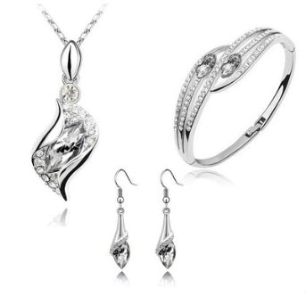 Angel Elf Crystal Jewelry Set | Earrings, Necklace & Bracelet | 18 Colors
