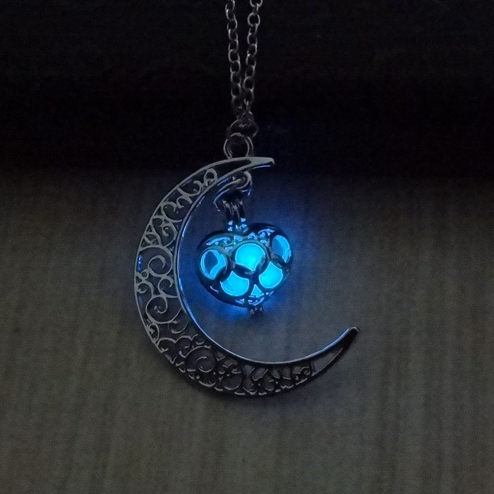 Glowing Pendant Necklaces, Silver Plated