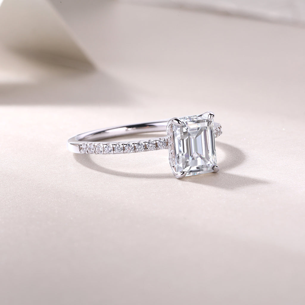 Square Diamond Ring Luxury Silver Ring