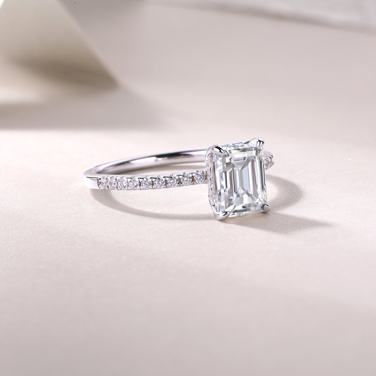 Square Diamond Ring Luxury Silver Ring