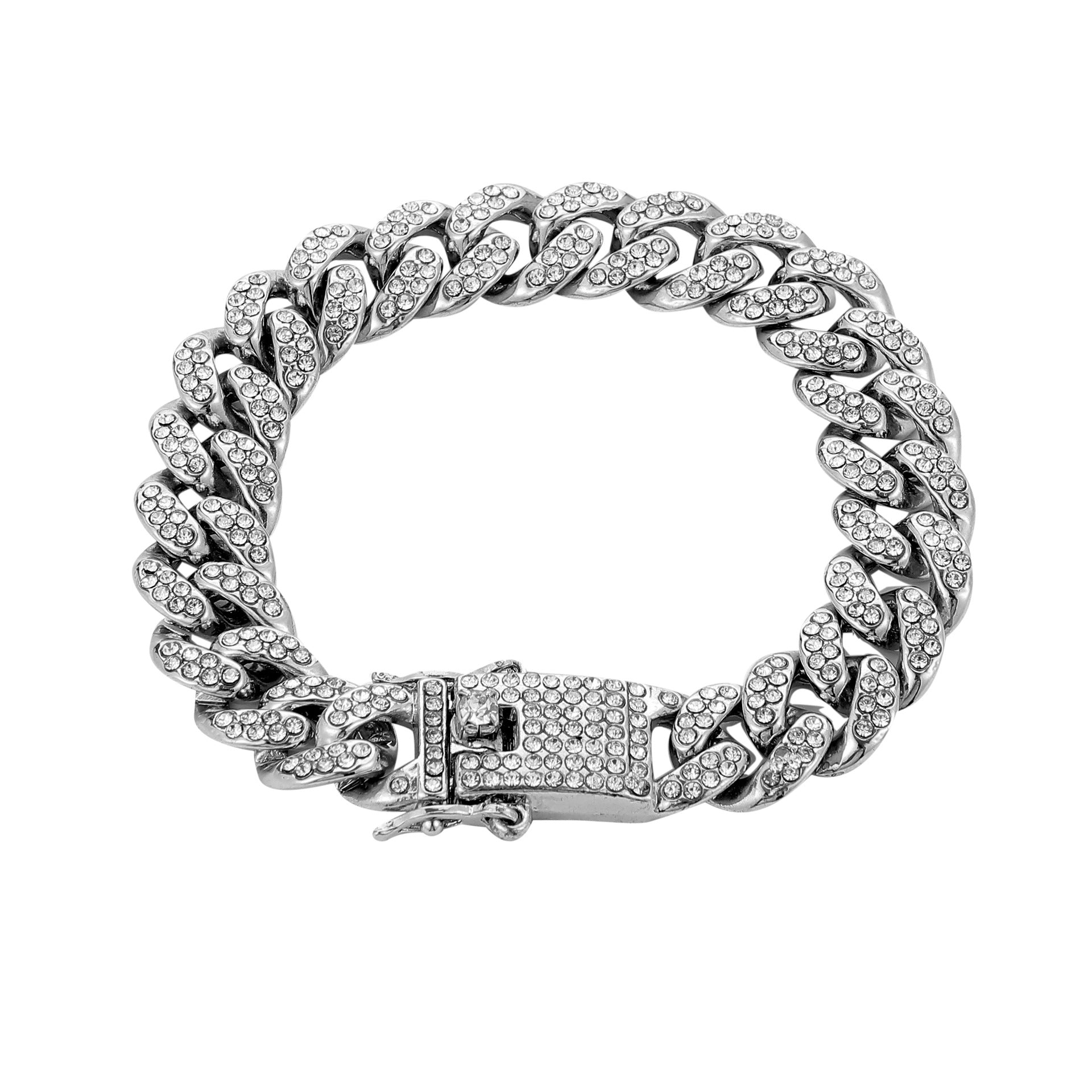 Full Diamond Cuban Link Chain | Necklace & Bracelet | Gold & Silver | Hip Hop