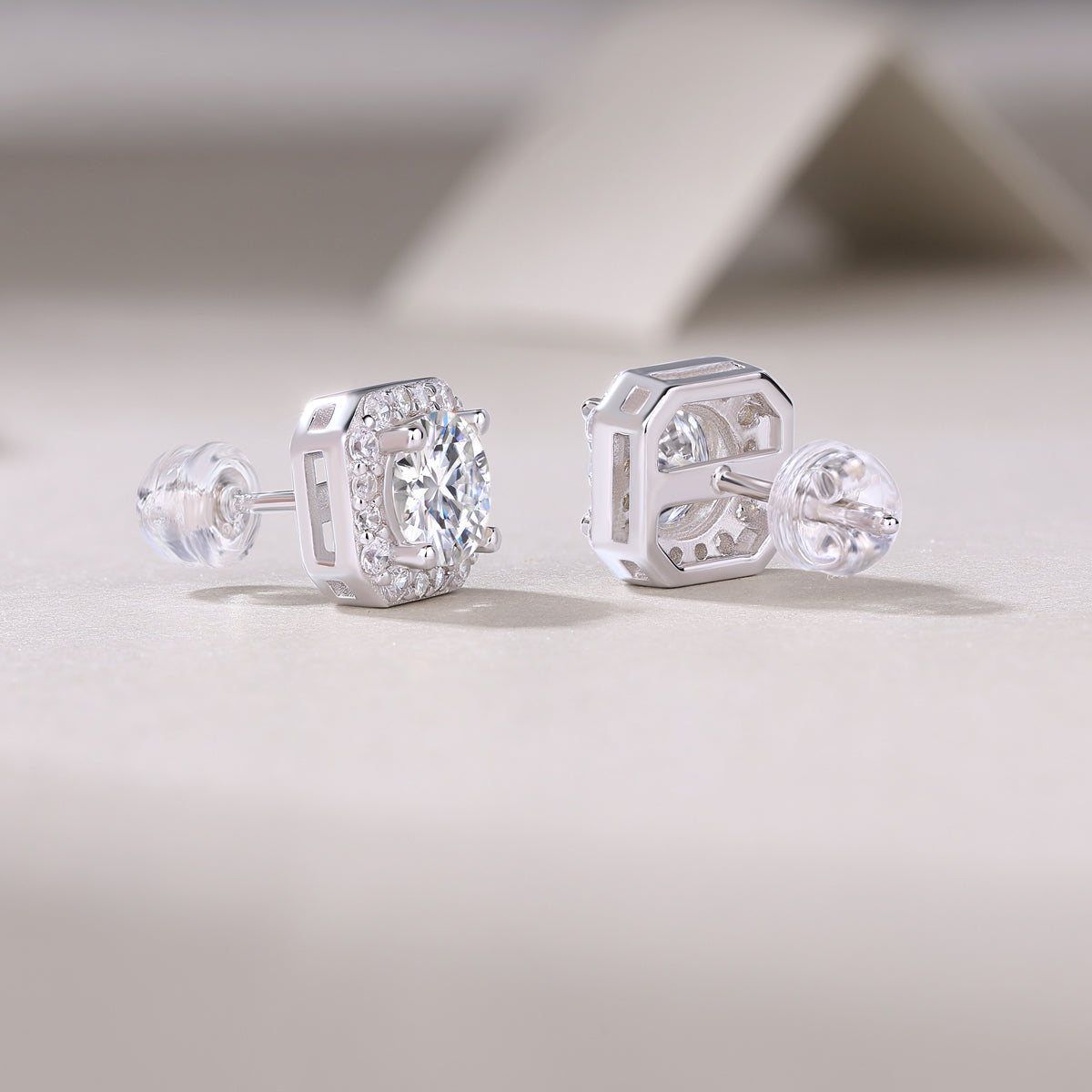 Heart Rose Luxury Fashion Diamond Earrings Stud Set